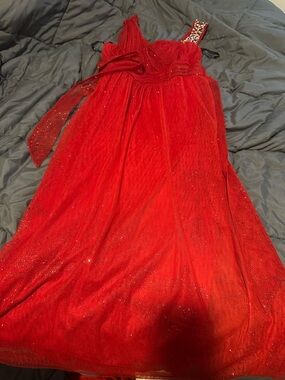Sequin Hearts Red Sparkle Evening Dress Top